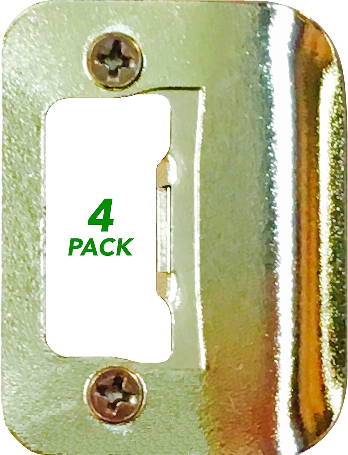 4Pack GATOR Door Latch Restorer Strike Plate (Polished Brass