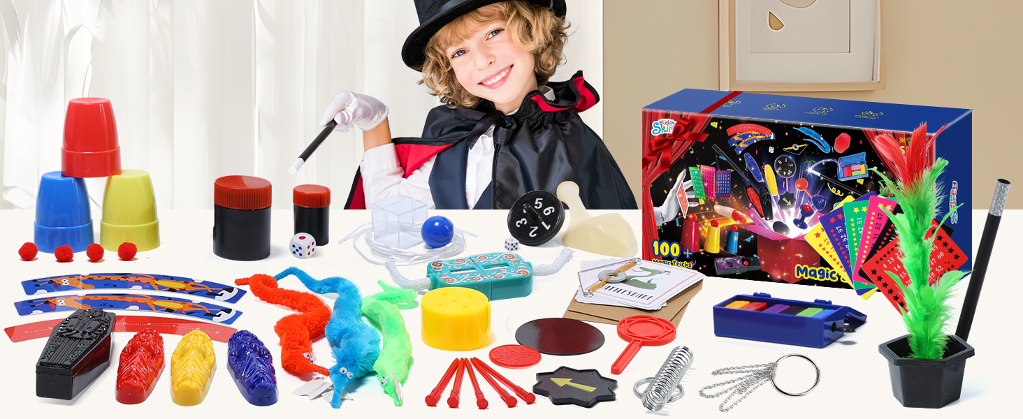 Amazon.com: Skirfy Magic Starter Kit - 100+ Tricks for Kids Age 6
