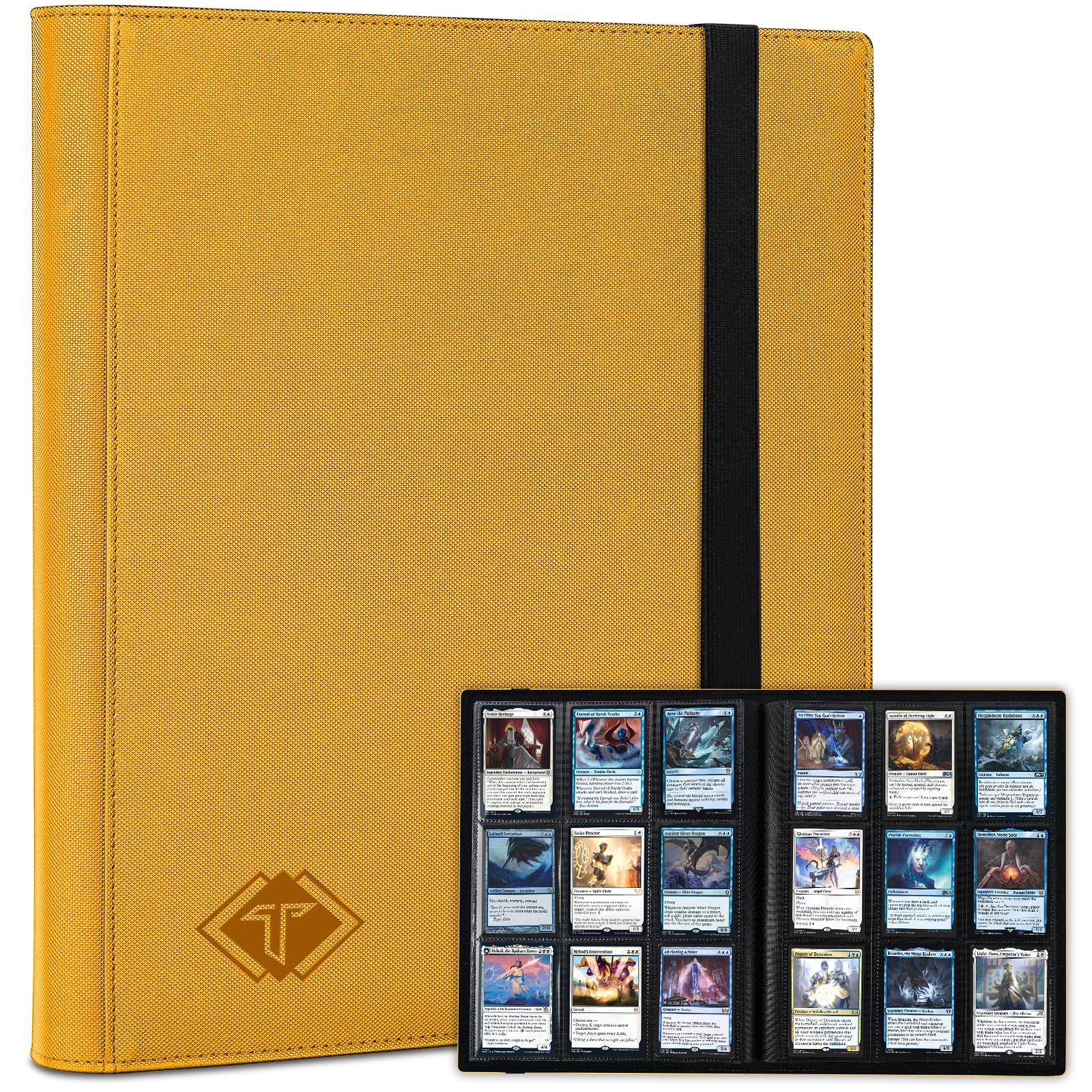 9 Pocket Card Binder,PU Card Ablums,Trading Card Binder Holder,432 Side Loading Pockets Sports Card Book Card Folder Card Album Card Holder Fit for MTG Football Play Cards (yellow)