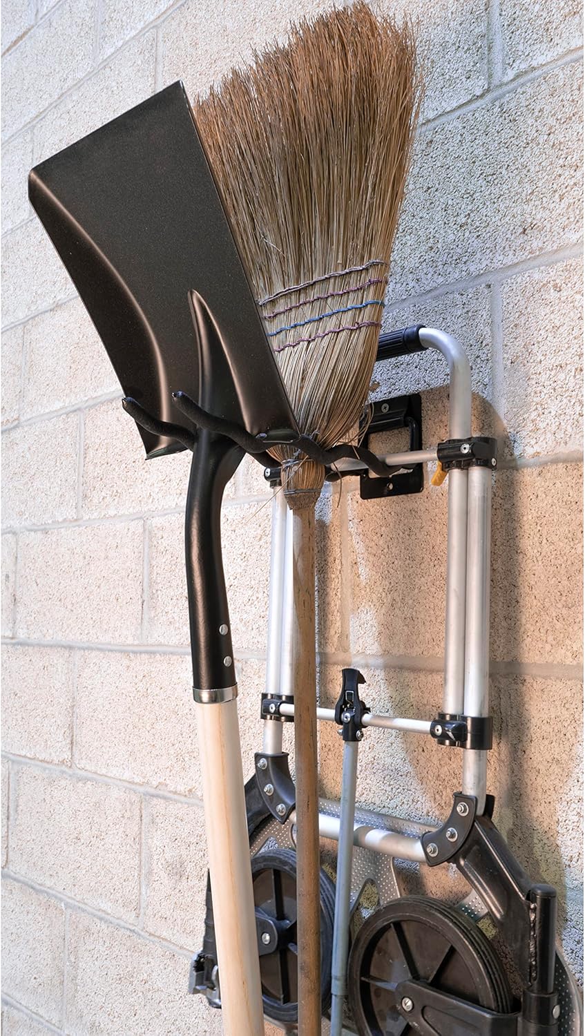 Amig - Garage and Garden Tool Hanger Hook - Folding Bracket for screwing on Wall - Steel - Non-Slip Rubber Coating - Load Capacity: 15 kg