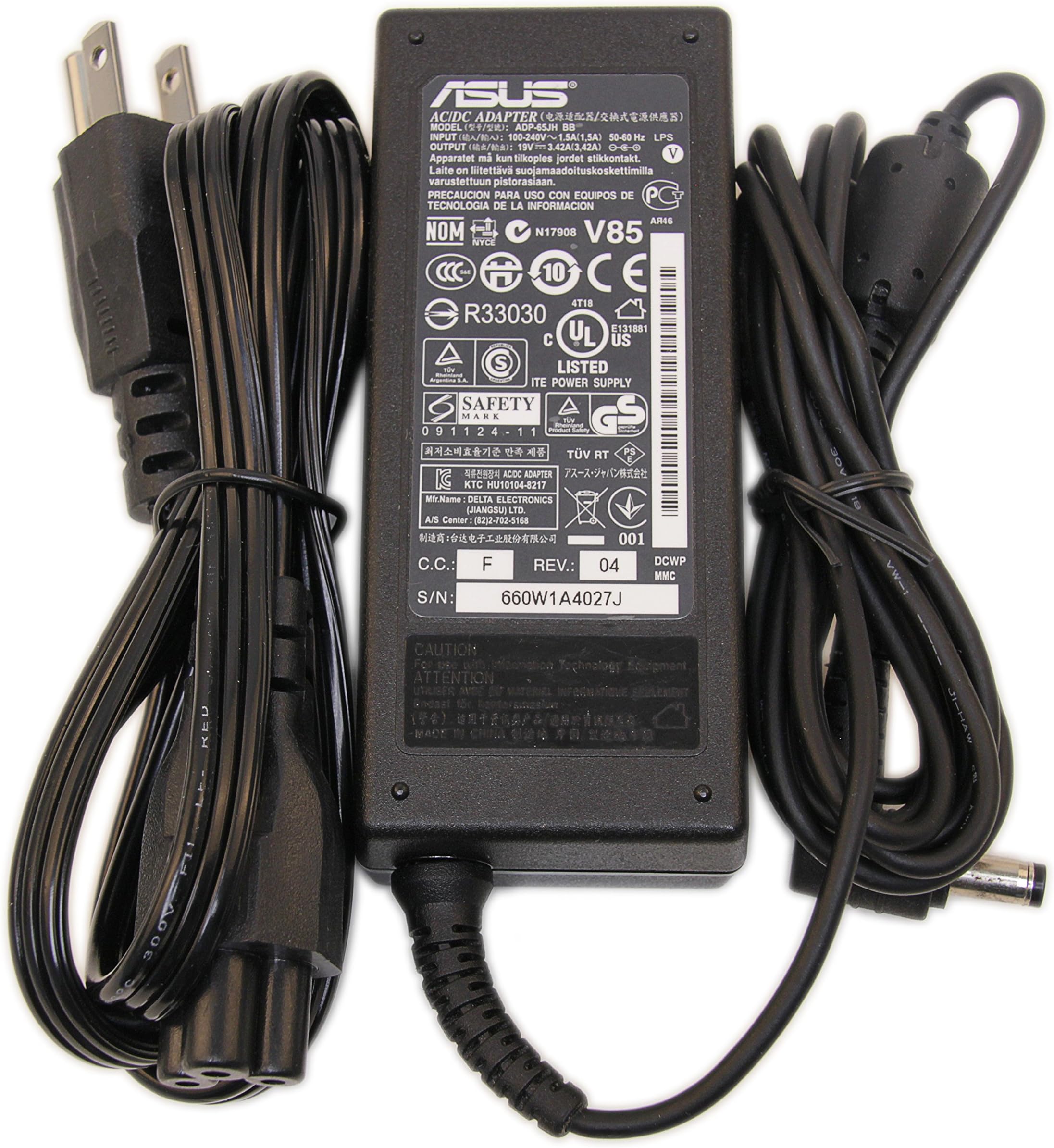 ASUS 65W Laptop Charger Power Supply for K50I K50IJ K52F K53E K53U K55 K550CA K550LA K55A K55N K60I K60IJ Q301 Q301L Q301LA Q400 Q400A Q500A Q501 Q501LA Q502LA Q551LN Laptop-Charger-AC-Adapter