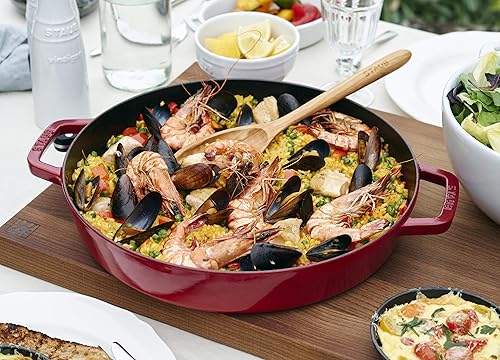 Miniatura 3 de Staub 40511-661 - Sartén de dos asas, color cereza de 7.9 pulgadas (7.9 in), sartén de doble asa, sartén, doble asa, esmalte, compatible con