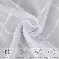 Vista 7 de Cortinas traslúcidas blancas de 84 pulgadas de largo, 2 paneles con ojales, cortinas blancas semitransparentes para sala de estar, dormitorio