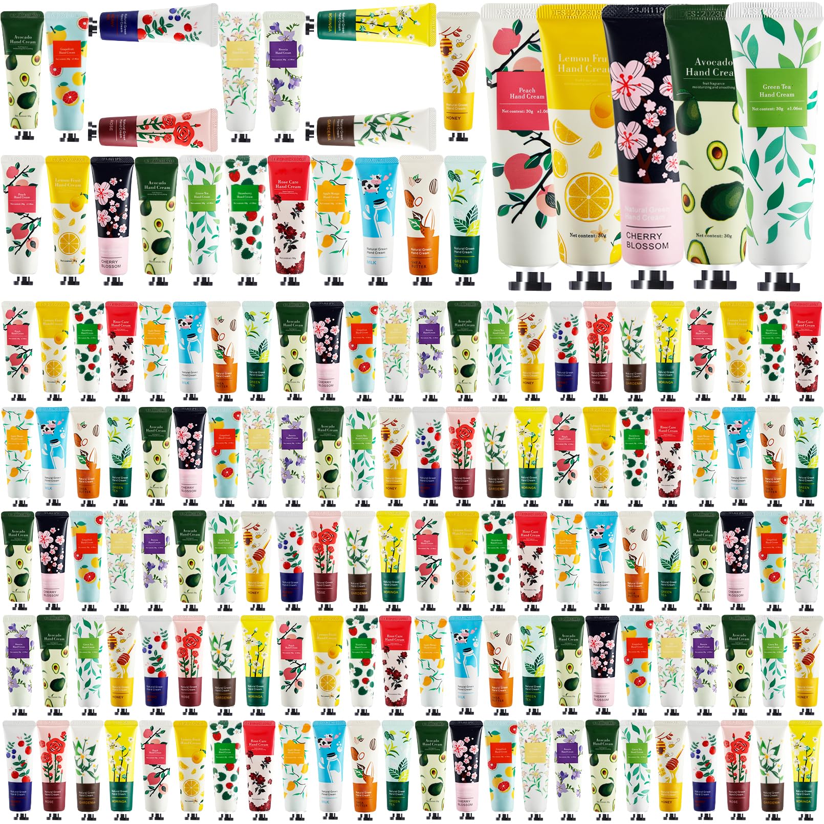 100 Pack Hand Cream for Women, Mini Hand Lotion, 20 Styles