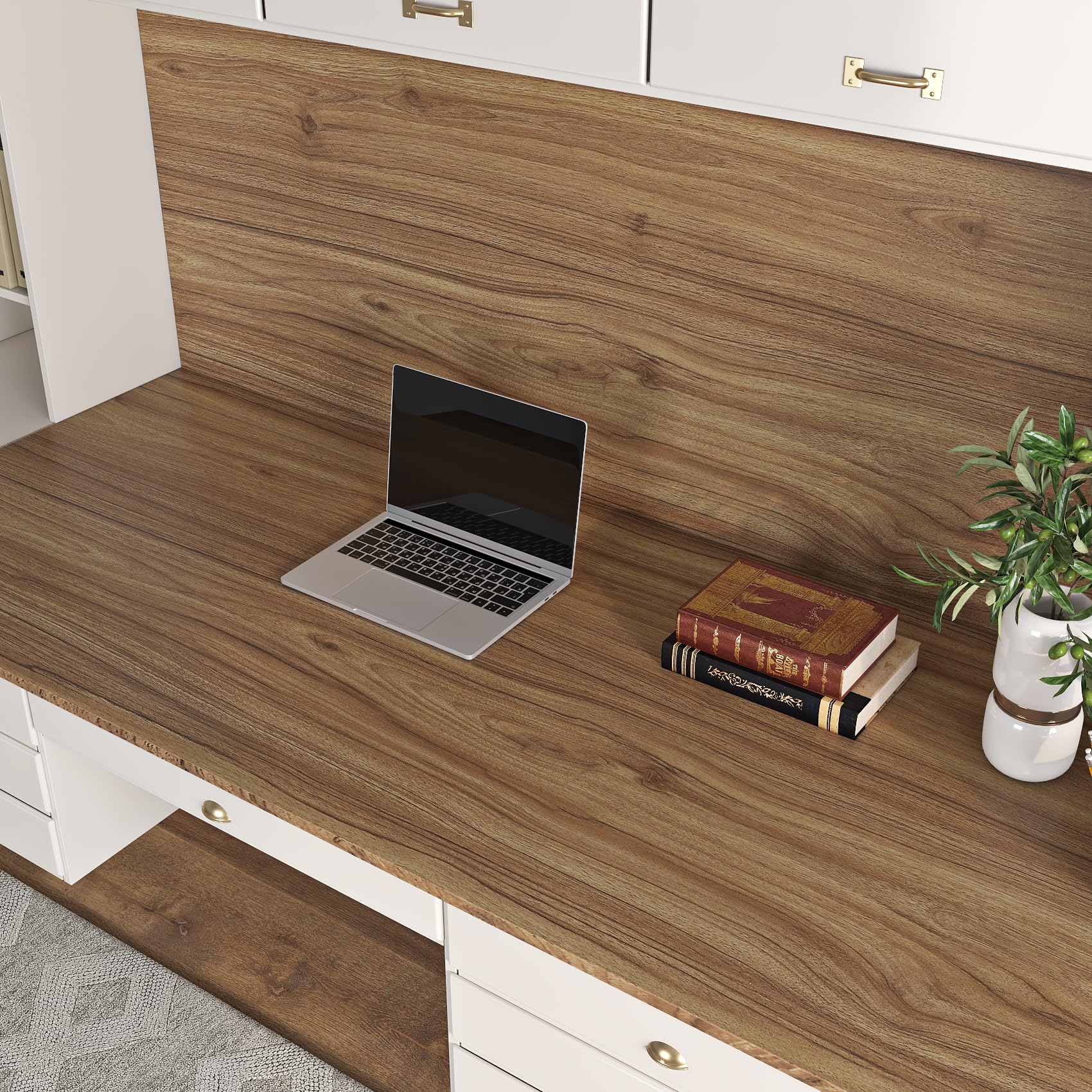 Livelynine Vinilo para Encimera de Cocina Madera Vinilo Adhesivo Cocina Pared 90CMx500CM Papel Adhesivo Muebles Madera Puertas de Armario Mesas Papel Pintado Maderas Autoadhesivo Papeles Pared Maderas