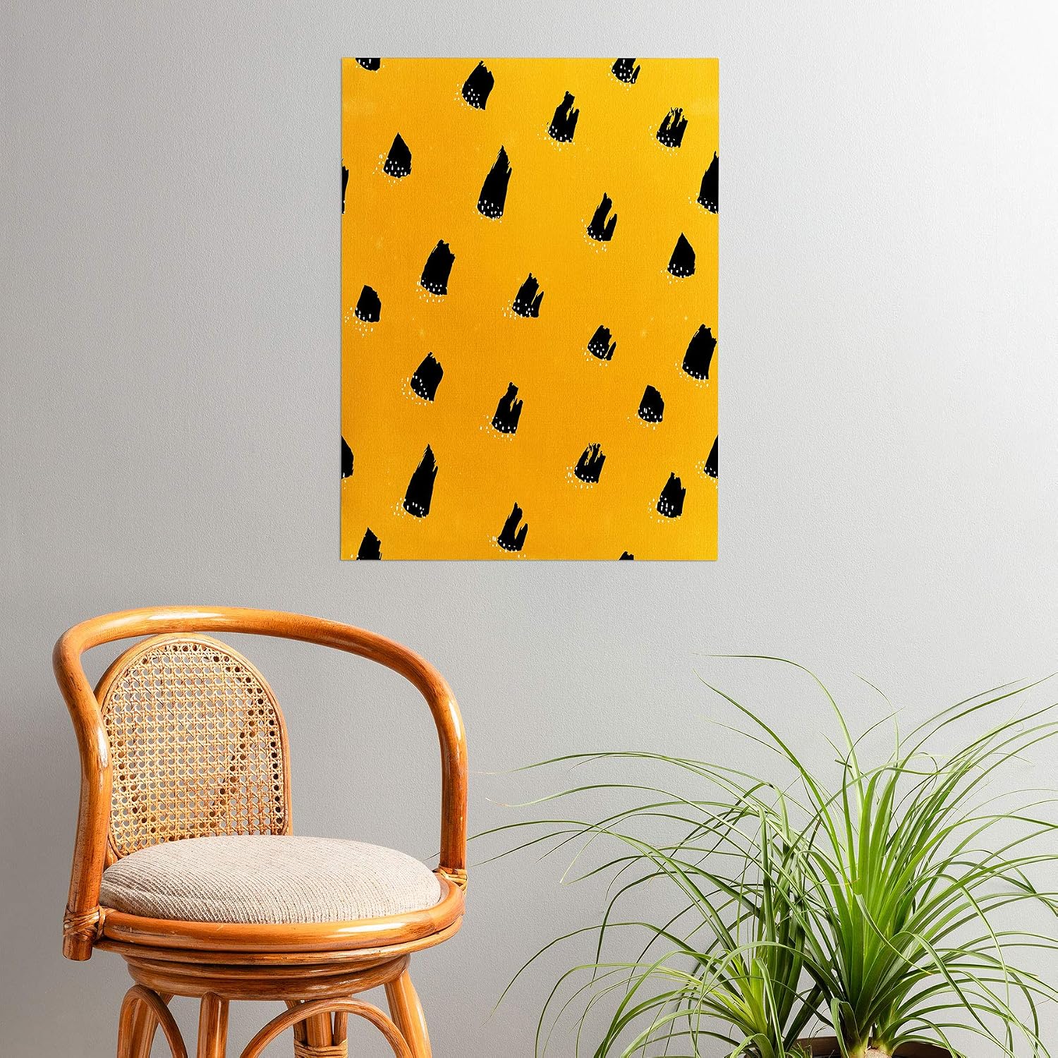 Deny Designs Kangarui Brush Pattern Leopard Poster, 18x24, Orange