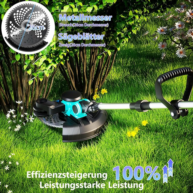 Olubfdh 21V 1000W Akkumulátoros Fűnyíró Brushless Motor 3in1 Forgatható Fej