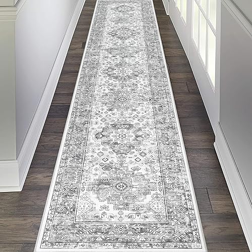 Miniatura 78 de Pauwer Tapete bohemio vintage para pasillo de 2 x 8, lavable, antideslizante, estilo rústico, para lavandería, cocina, baño, dormitorio