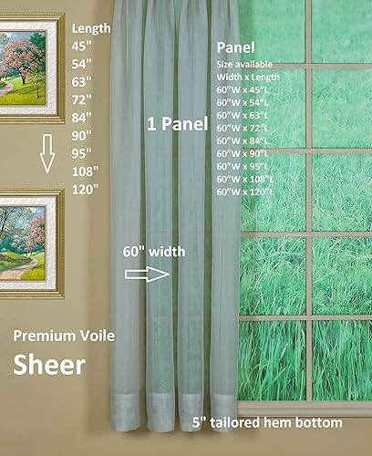 Vista 194 de Today's Curtain - Cortina Emelia de gasa original, panel de 84 pulgadas, negro, 60 pulgadas de ancho x 84 pulgadas de largo