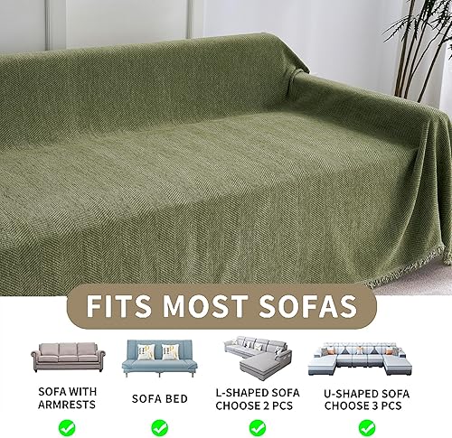 Miniatura 6 de Funda antideslizante para sofá modular de 2 cojines, funda de sofá modular de felpilla gruesa, protector de muebles suave para perros y mascotas,