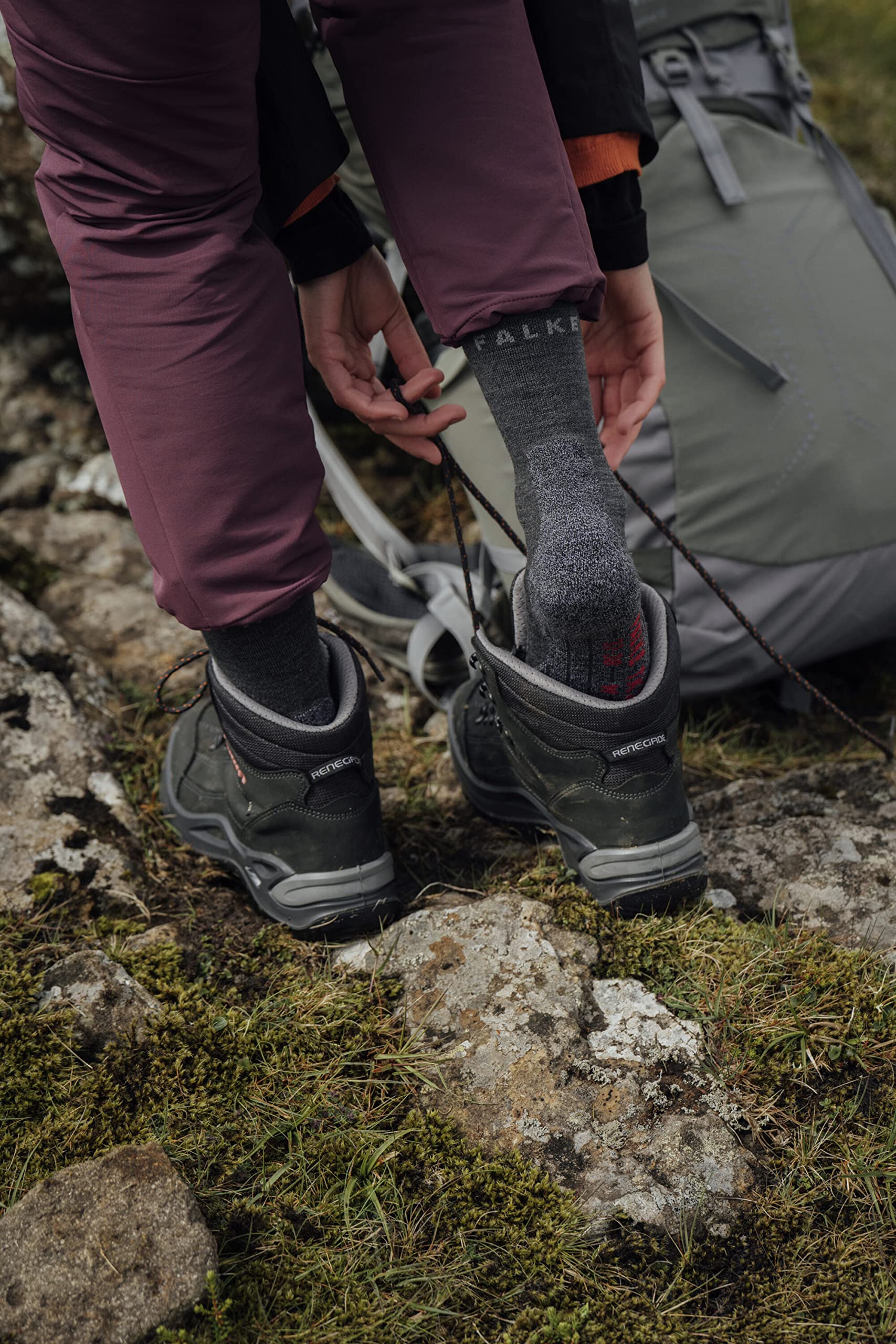FALKE femme TK2 chaussettes de randonnée rembourrage moyen anti-ampoule chaudes respirantes séchage rapide régulation climatique anti-odeur laine fil fonctionnel 1 paire
