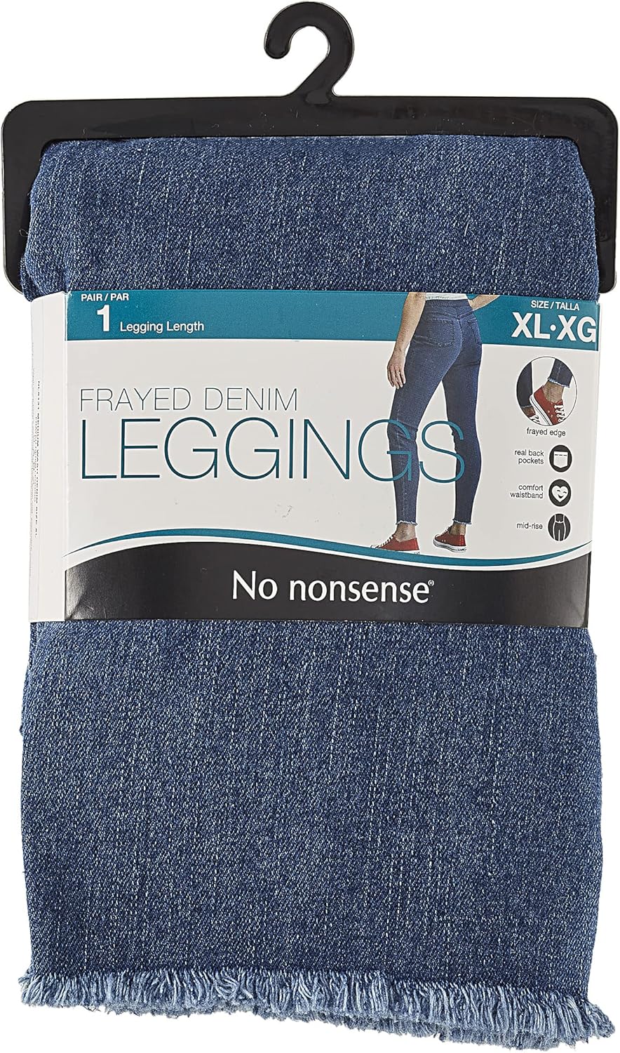 No Nonsense Women's Frayed Edge Denim Leggings at  Women’s Clothing store