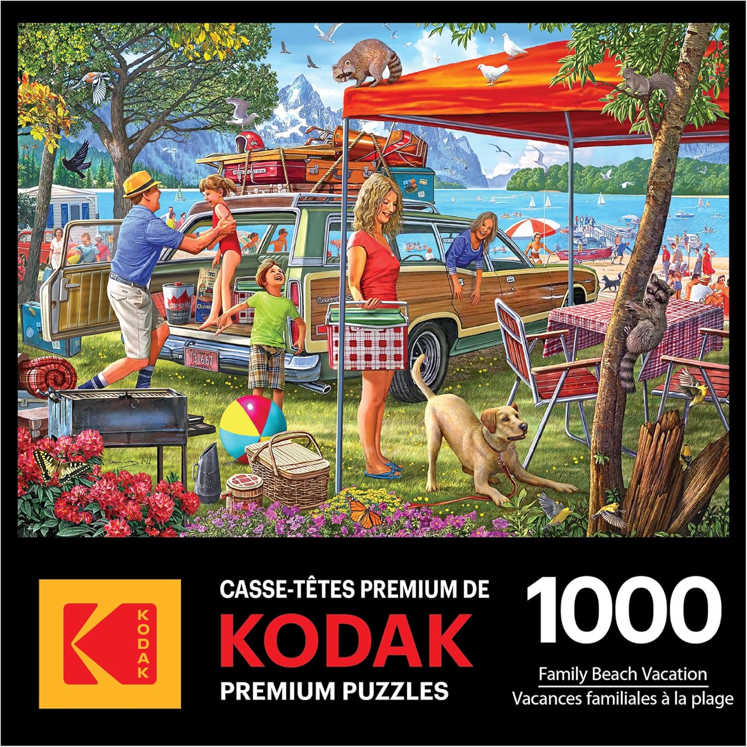 RoseArt - Kodak Premium - Family Beach Vacation - 1000 Piece Jigsaw Puzzle for Adults