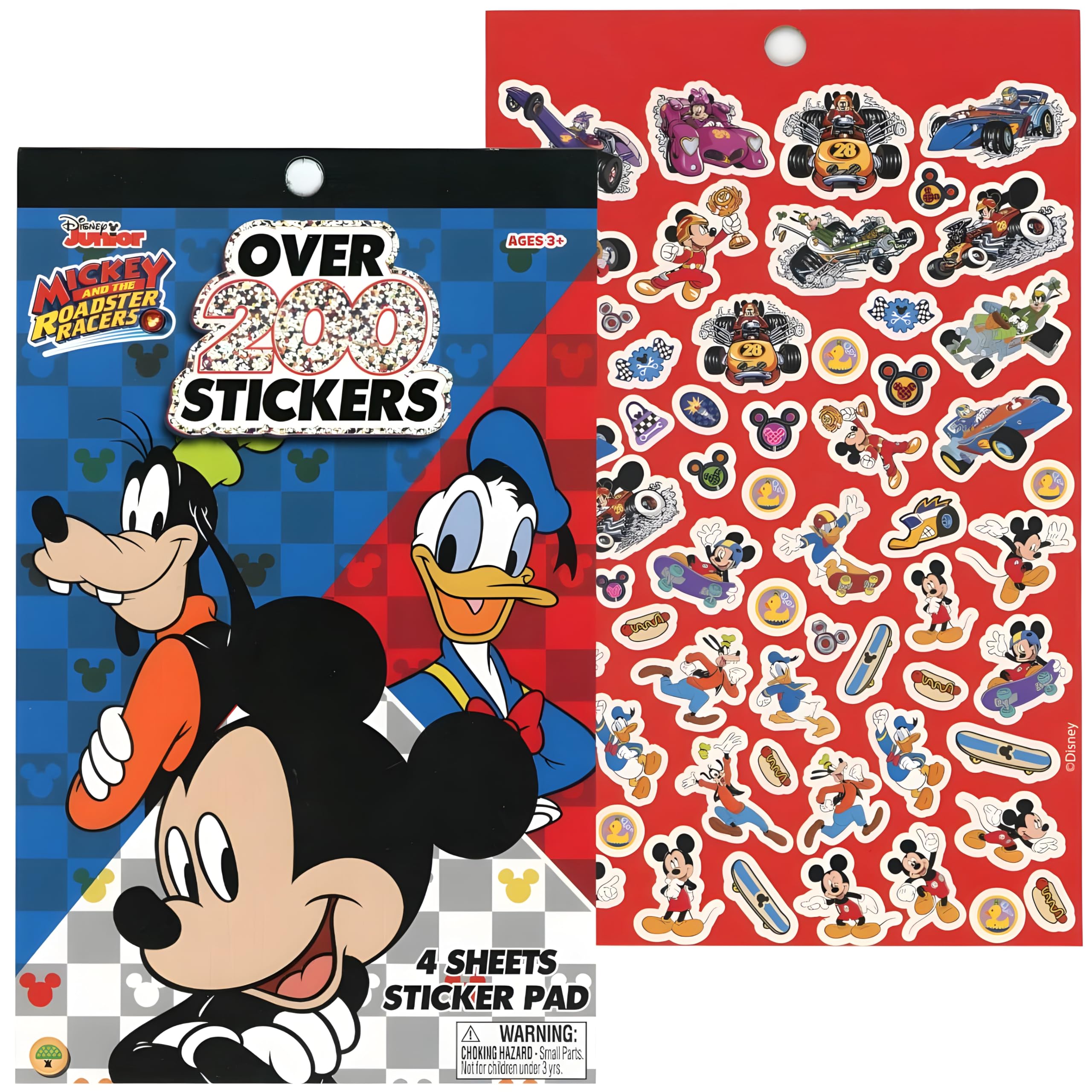 Mickey lot de 4 feuilles d'autocollants de 200 stickers pour décoration papeterie