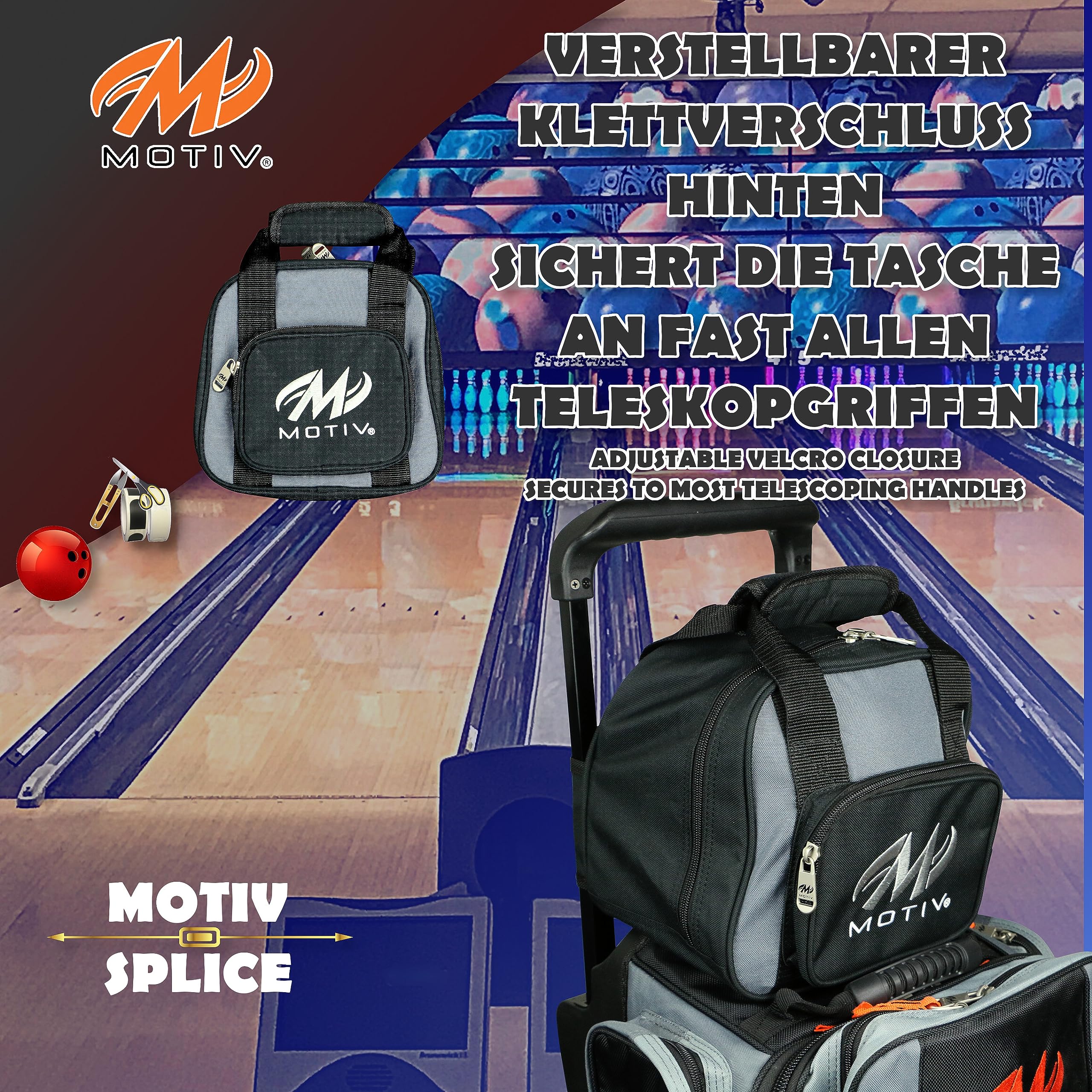 EMAX - 1 sac de bowling - Add-A-Bag - Sac de bowling pour une boule de bowling à poser - Complément pour rouleau de bowling