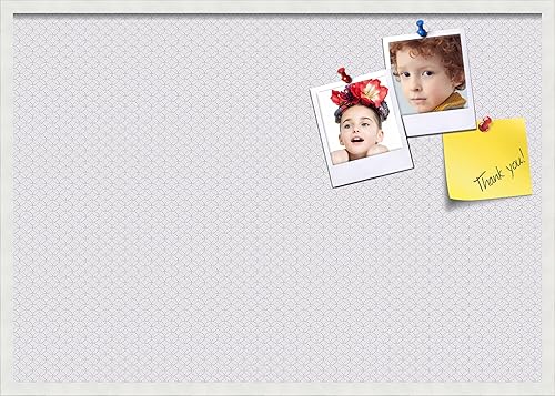 Miniatura 95 de PinPix Tablero de anuncios de corcho de 12 x 12 pulgadas. Este tablero decorativo enmarcado viene con diseño de círculos B W y un marco blanco