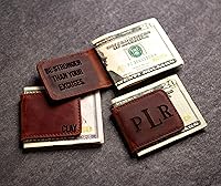 Vista 3 de Personalized Leather Magnetic Money Cash Clip The Palm Beach by Left Coast Original
