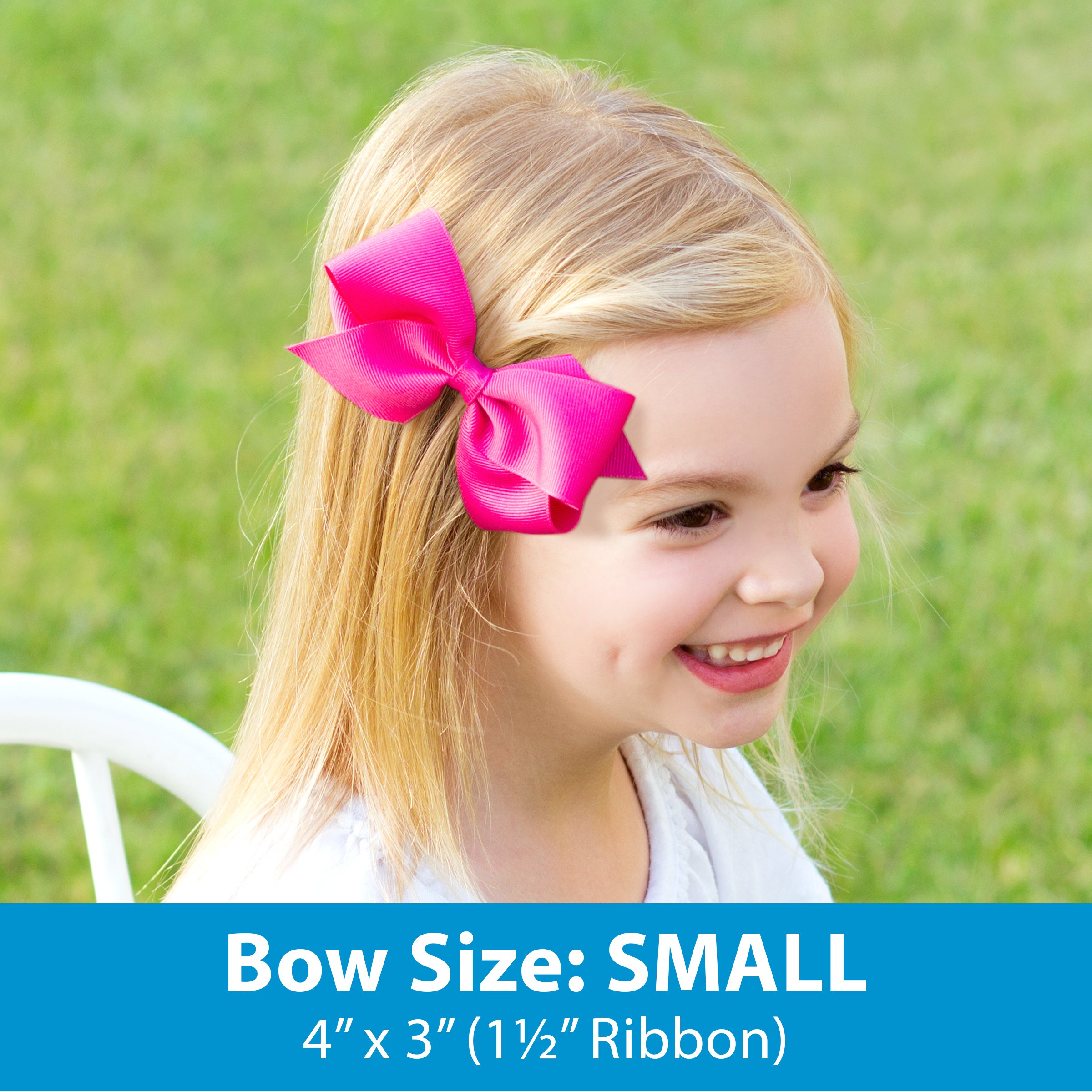 Wee Ones Girls' Classic French Satin Hair Bow on a WeeStay Clip with a Knot Wrap Center, Small, White