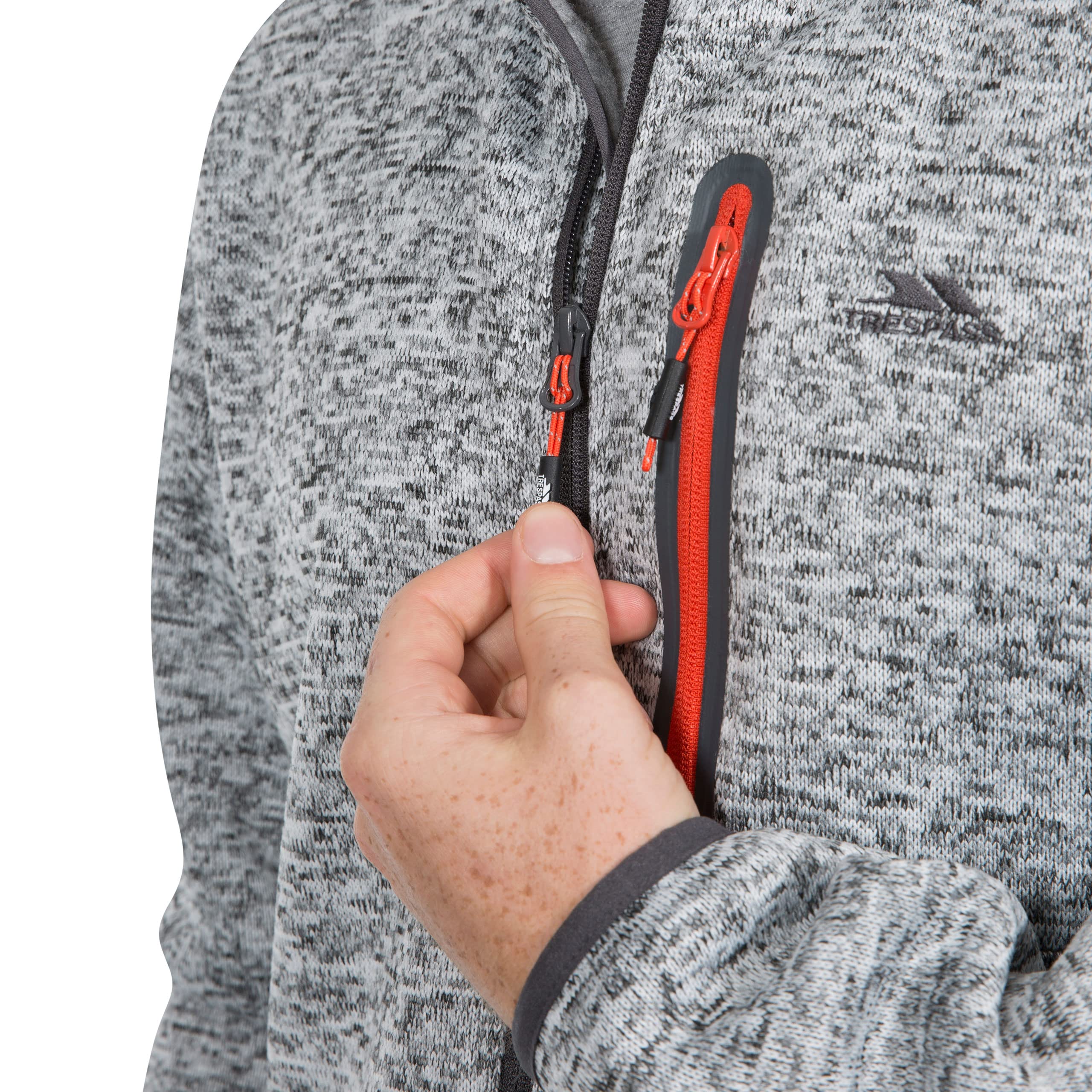 Trespass Veste Polaire Homme Bingham - Dos Brossé, Poche Poitrine, 3 Zips