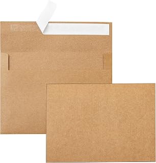 Brown Blank Thank You Cards and Envelopes 4.25 x 5.5 Heavyweight Flat Cardstock and A2 Envelopes Printable Self Seal 20 Packs for Wedding Invitations, Party, Graduations