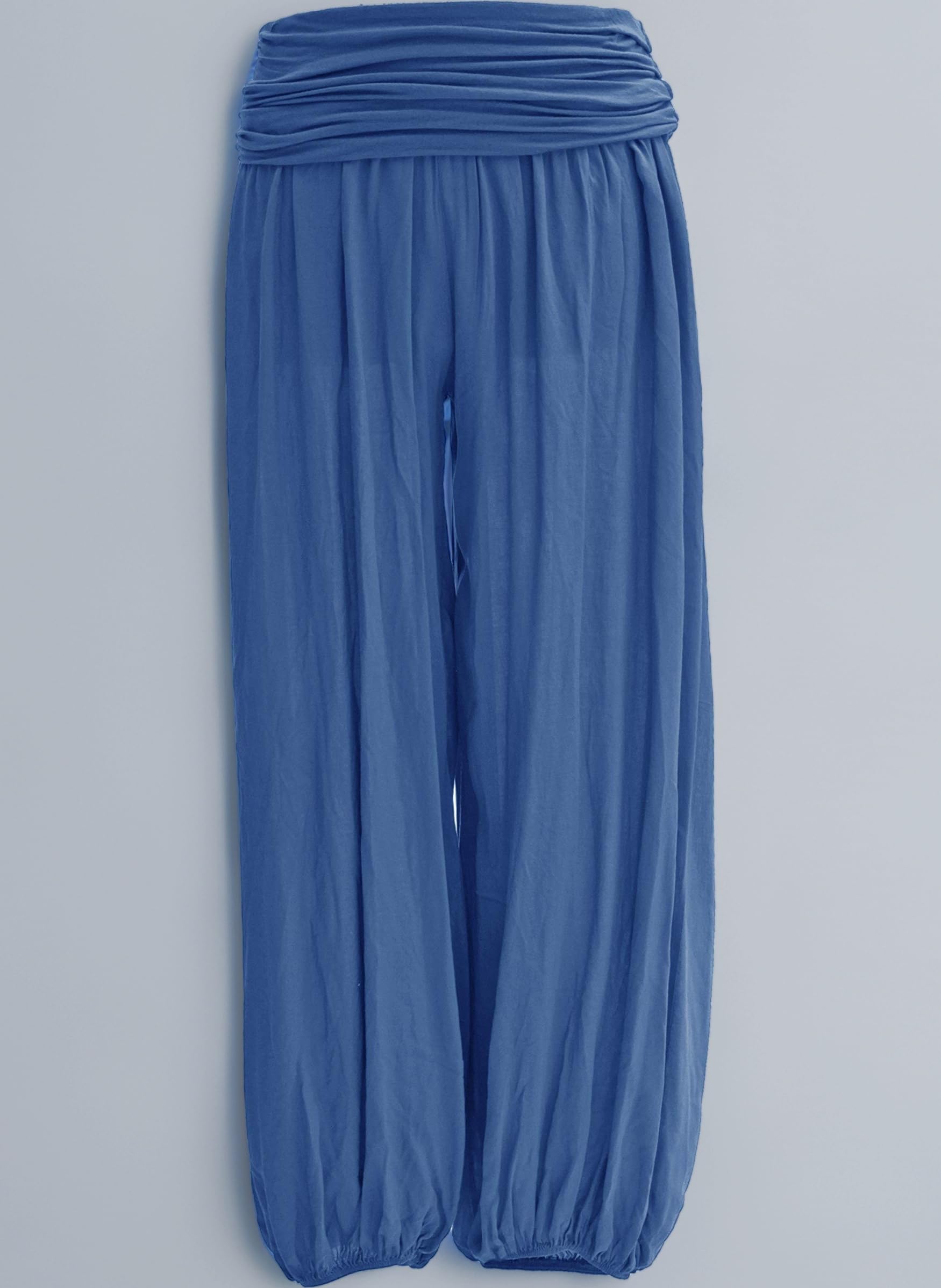 Ladies Women Italian Lagenlook Plain Viscose Boho Harem Ali Baba Trouser Pants Joggers One Size