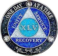 Vista 38 de (Años 1-50) AA Moneda de recuperación de 29 años, Medallón de Alcohólicos Anónimos, Moneda de Metal, Chapado en Color Plata, Moneda de Metal