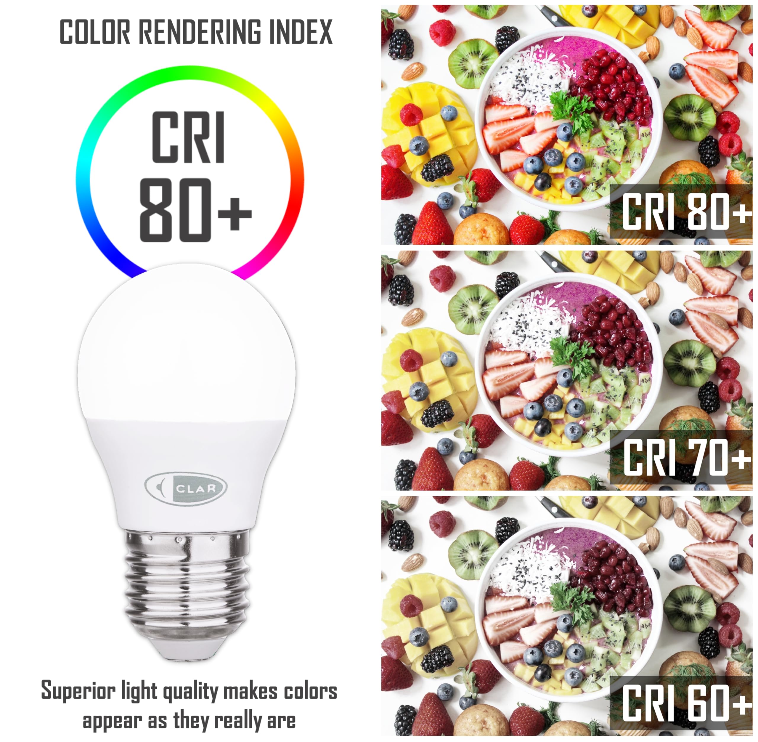 CLAR - E27 LED Kaltweiss, LED E27 Kaltweiß, Glühbirne E27, E27 LED, LED E27, LED Birne E27, LED Glühbirne E27, Led Lampe E27, LED Lampe E27, E27 Kaltweiss, Glühbirne 60 Watt, 8W 6000K (Pack 100)