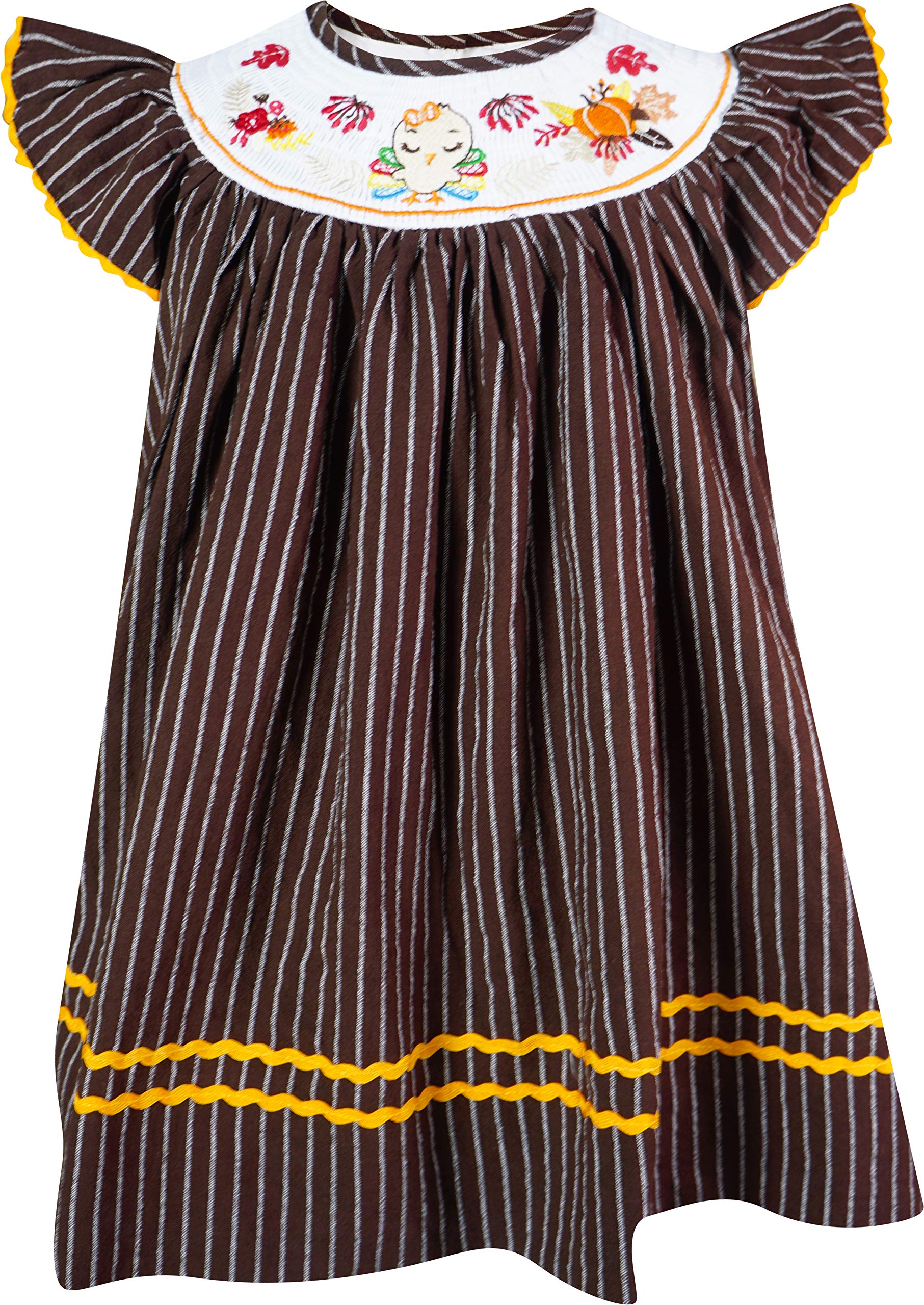 Baby Toddler Little Girls Holidays Thanksgiving Christmas Classic Faux-Smocked Dresses