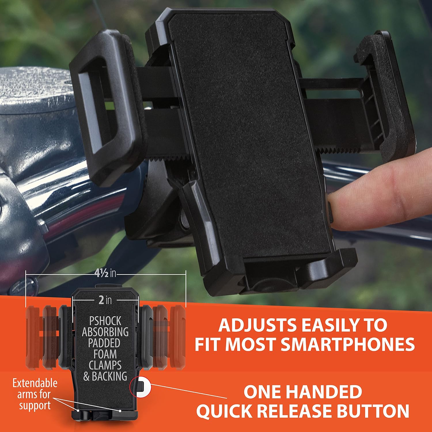 Diamond Plate Adjustable Motorcycle/Bicycle Phone Mount