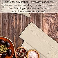 Vista 7 de Cotton Clinic Paquete de 12 servilletas de tela de punto vainica de gran tamaño de 20 x 20 pulgadas, tela de lino y algodón a medida con esquina