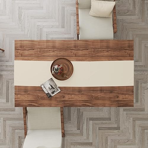 Miniatura 3 de Camino de mesa de comedor blanco  14 x 72 pulgadas de algodón liso para mesa de comedor, fiesta, restaurante, boda, decoración de Navidad