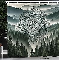 Vista 44 de Ambesonne - Colección de decoración, cortina para regadera de baño de poliéster