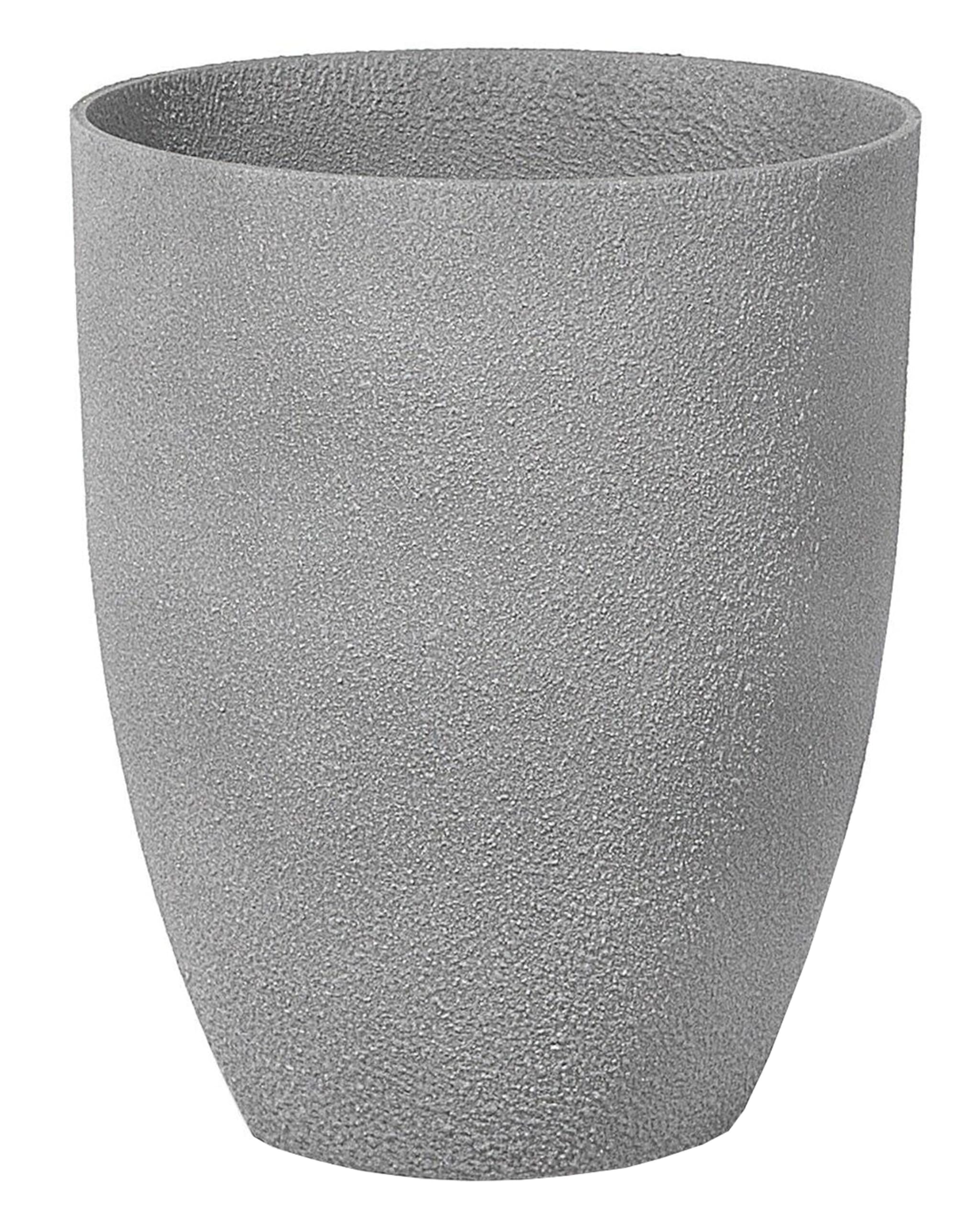 Blumentopf Mineralwerkstoff grau rund 35x35 cm 42 cm hoch modern Outdoor & Indoor Croton