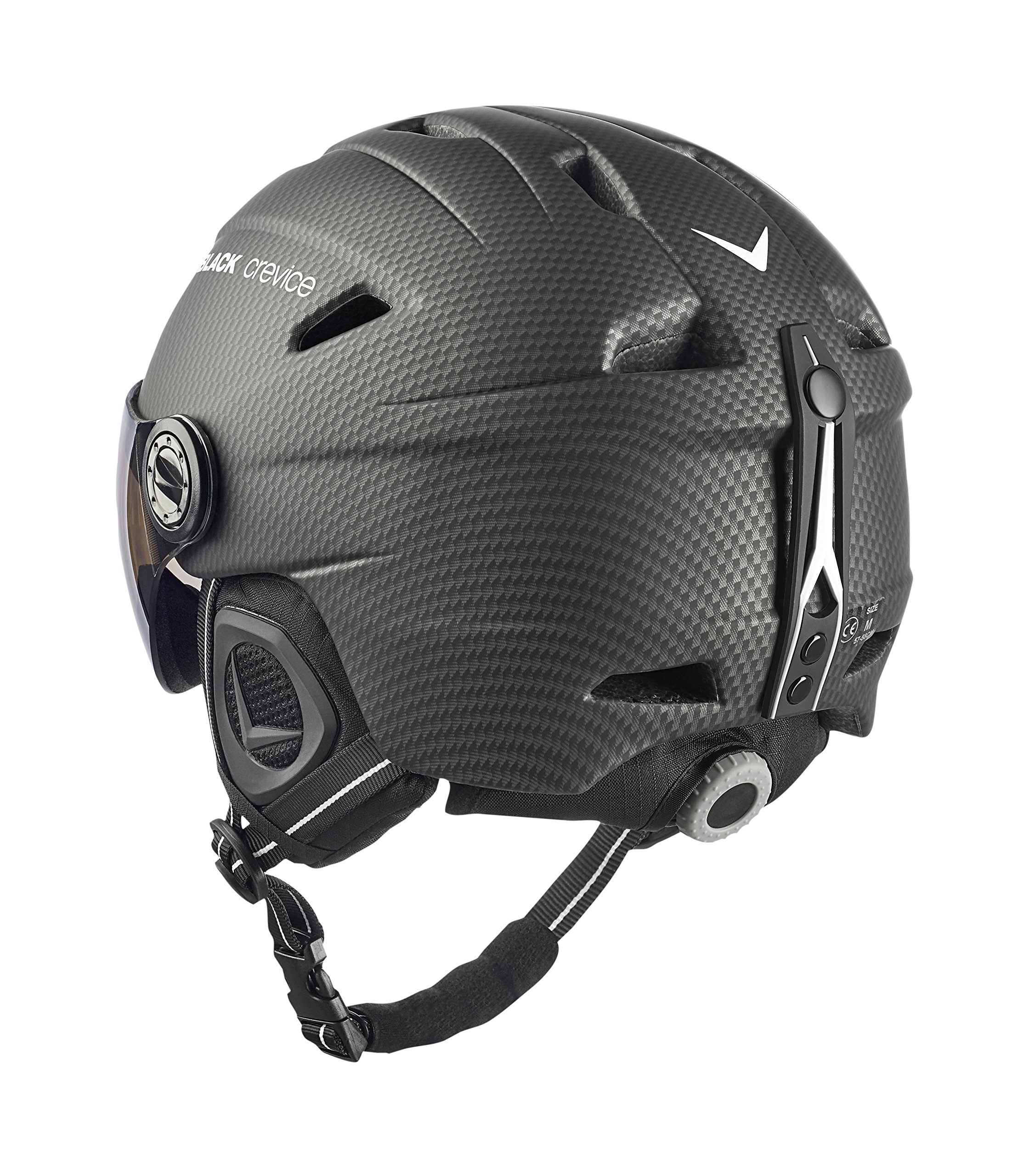 BLACK CREVICE Casco de esquí Silvretta I Casco esquí con Visera en Estilo piloto I I Casco esquí Unisex I Casco de esquí de policarbonato Transpirable I Talla Ajustable