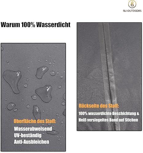 Miniatura 3 de F&J Outdoors Cubierta de mesa de patio, cubierta de mesa mediana para exteriores, 74 x 44 x 27.5 pulgadas, cubierta de tela ecológica para muebles,