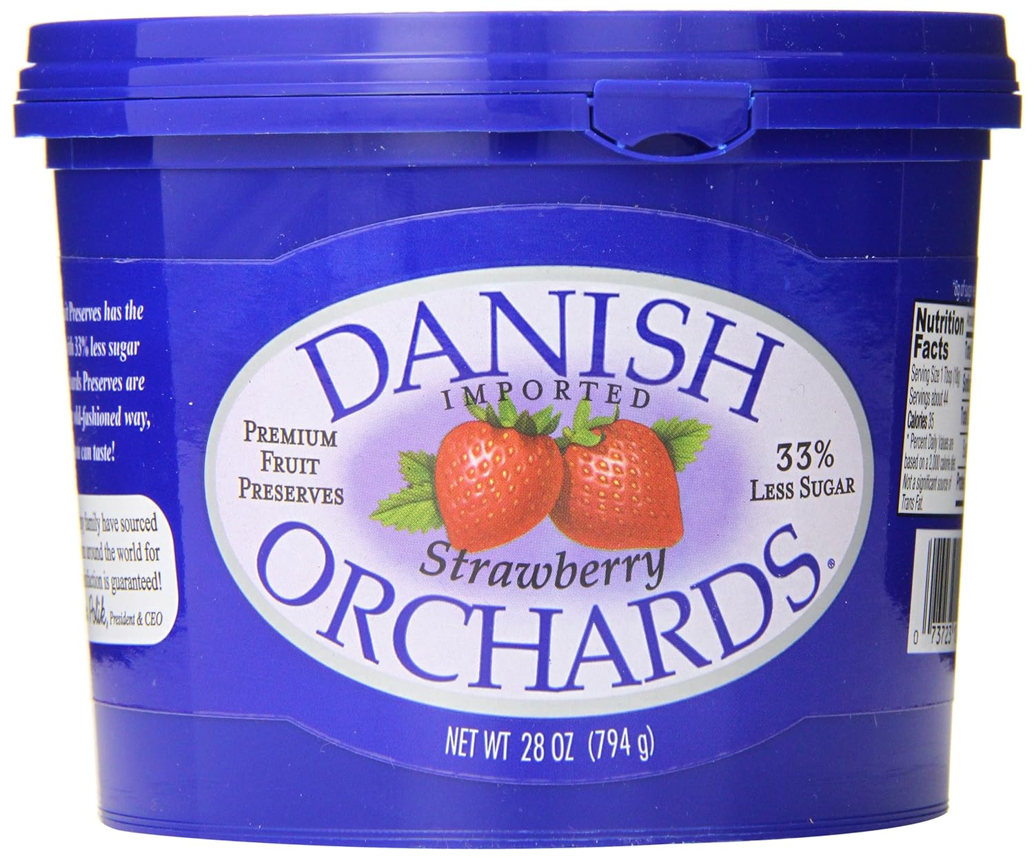 Danish Orchards Preserves, Strawberry, 28 Ounce (Pack of 12)