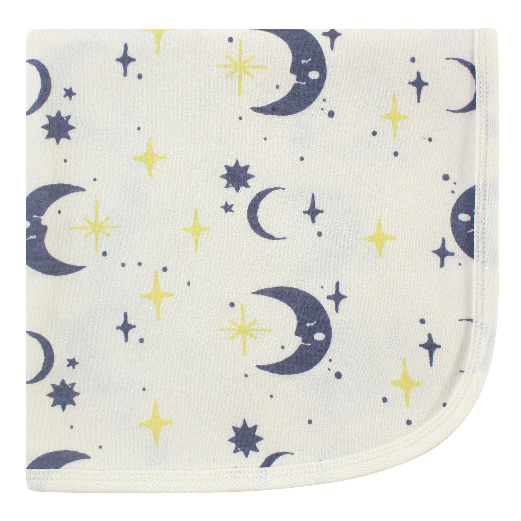 Touched by Nature Manta unisex de algodón orgánico para bebé, manta multiusos y de recepción, luna, talla única