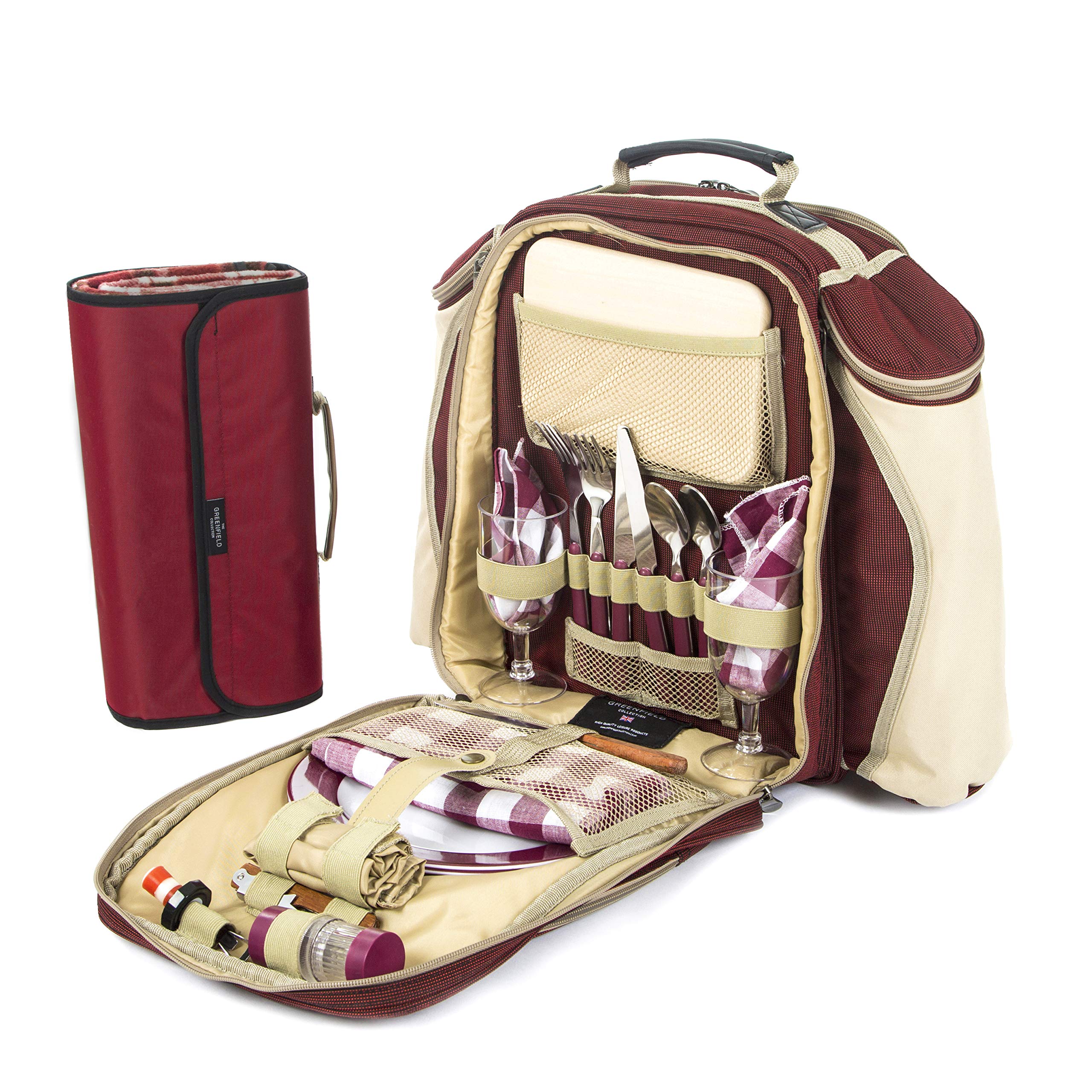 Buy Greenfield Collection Mulberry Red Deluxe Backpack Hamper for Two