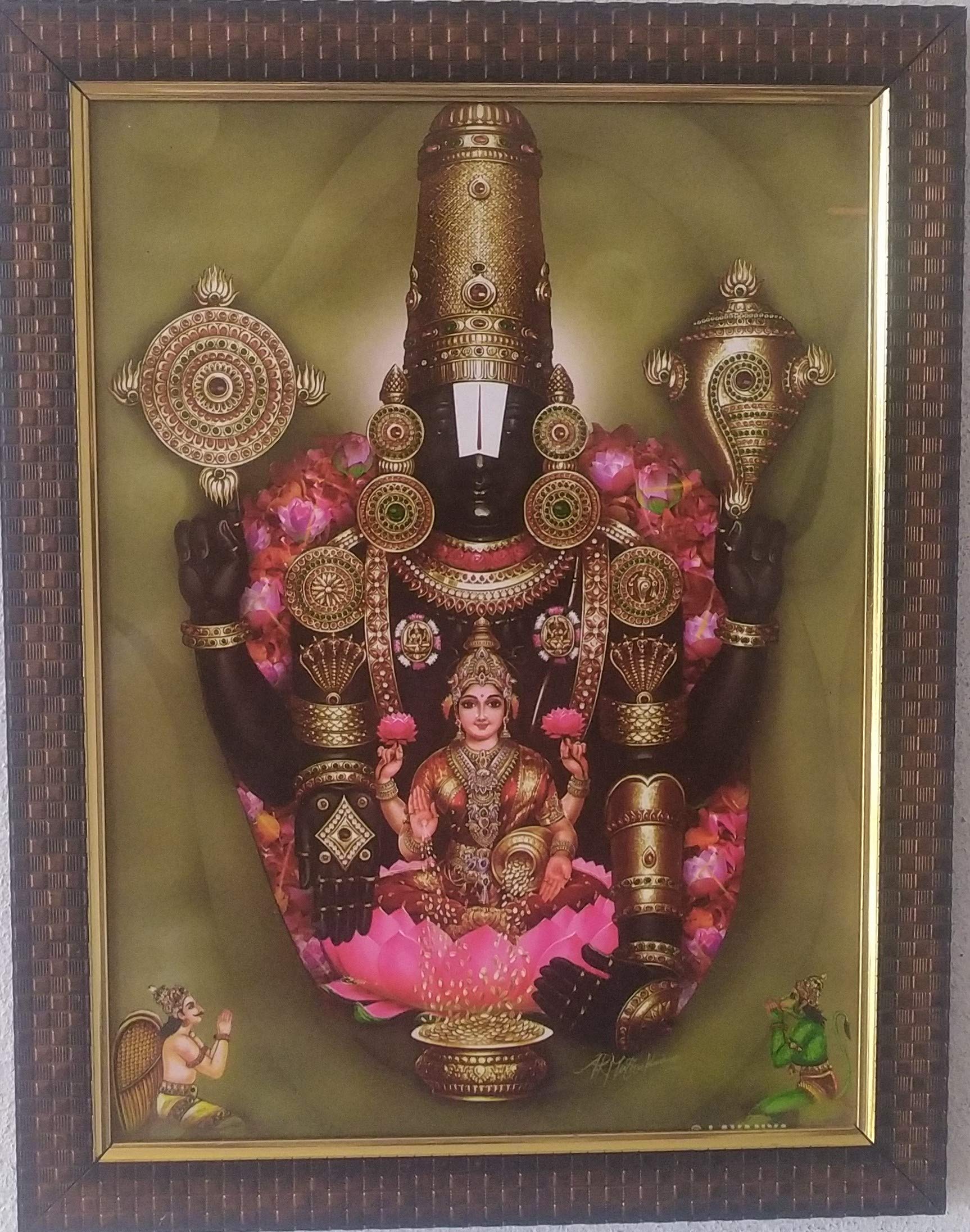 Lalitha Photo Frame Works Tirupati Balaji Venkateswara Swamy Lakshmi Photo for Pooja