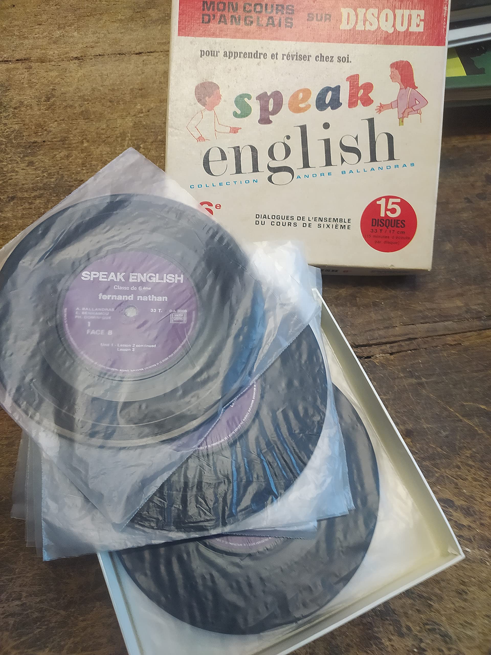 15 disques speak english mon cours d'anglais sur disque pour apprendre et réviser chez soi - classe de sixième -