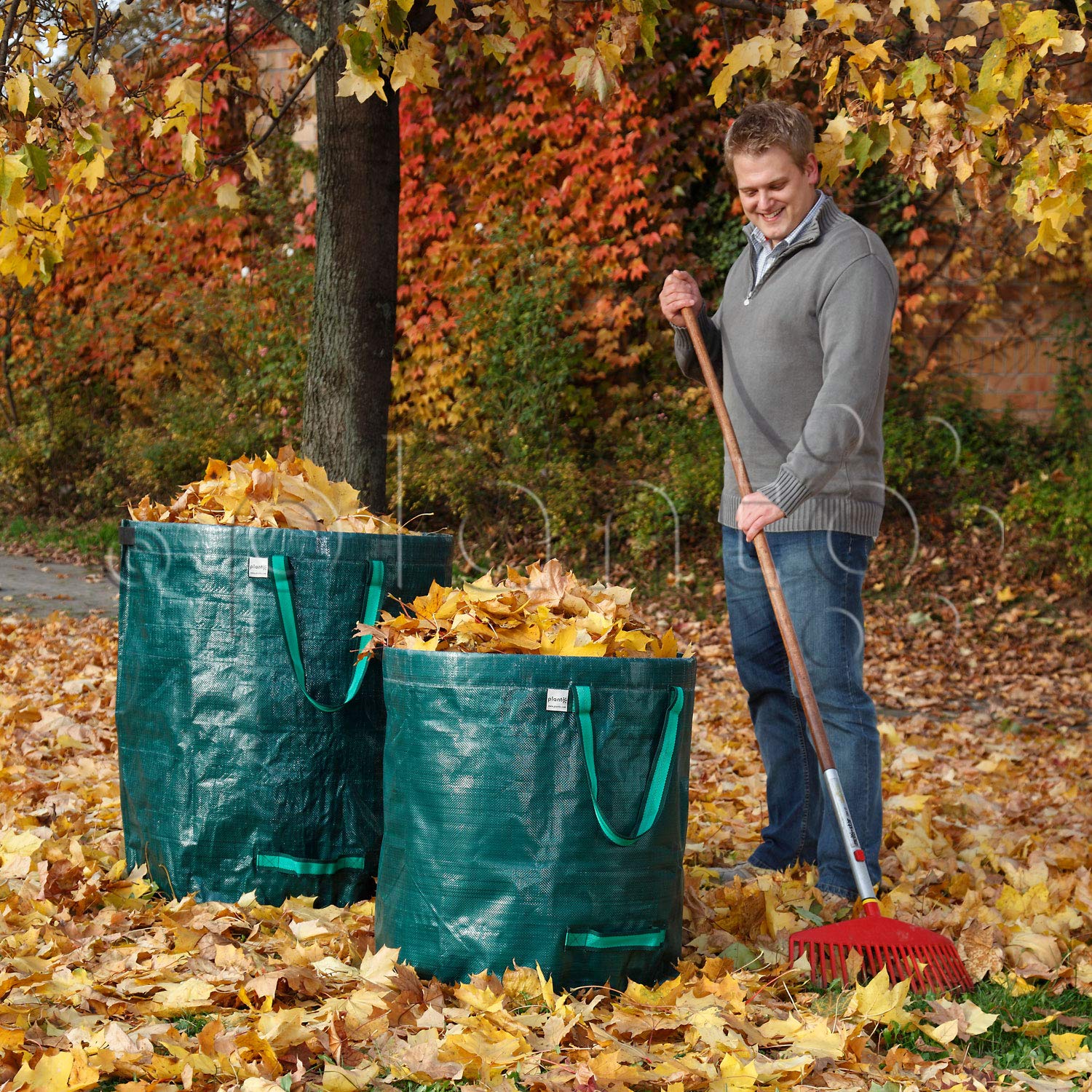 planto Gartensack Gartenabfallsack Gartensammler Gartentasche Abfallsack Gartentaschen für Gartenabfall Laubsack in Profi-Qualität (285 Liter, ⌀ 69 x 77 cm) 1 Stück