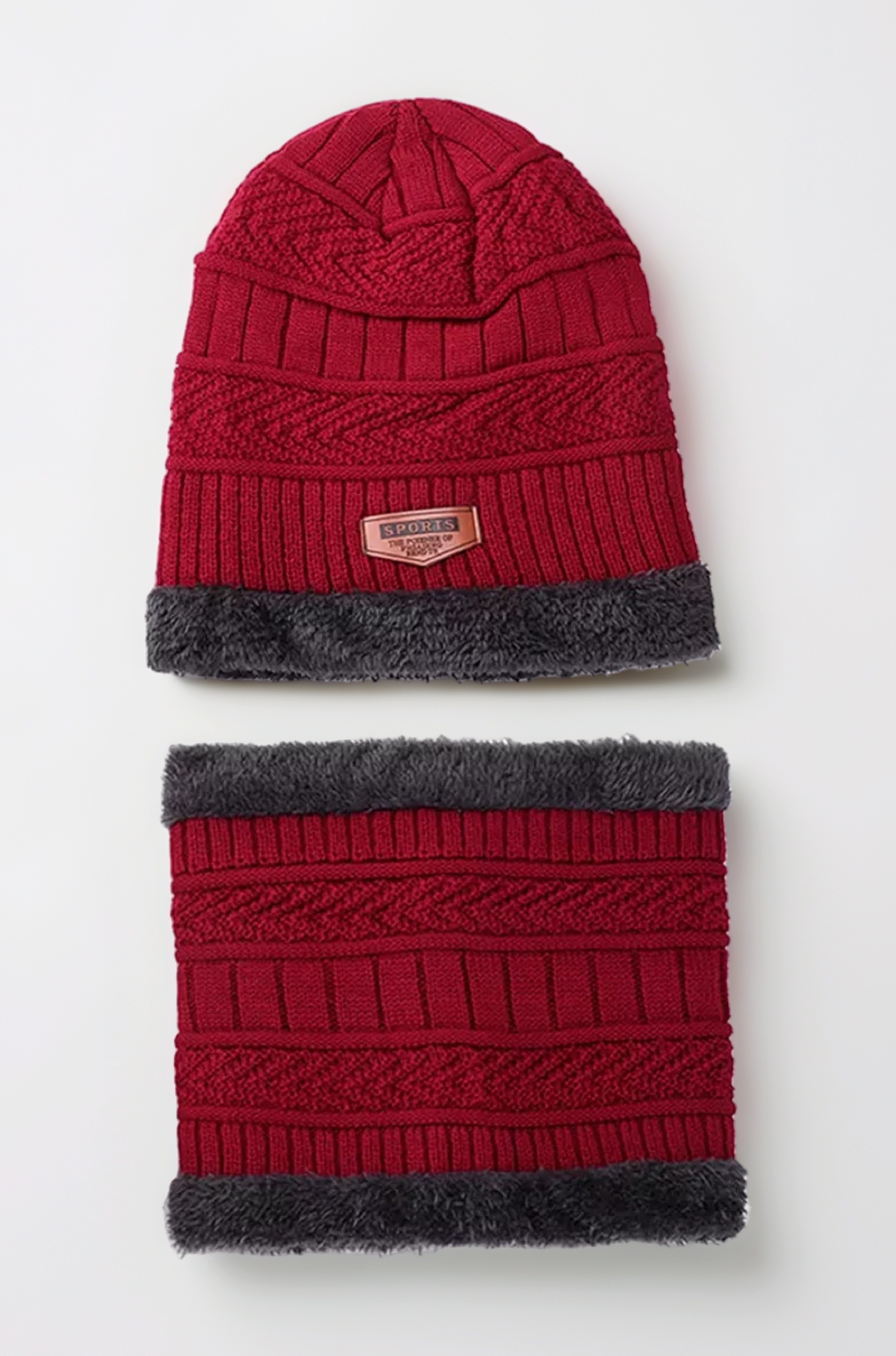 Zacharias Men's Winter Woolen Cap with Neckmuffler/Neckwarmer (Free Size_Pack of 1)