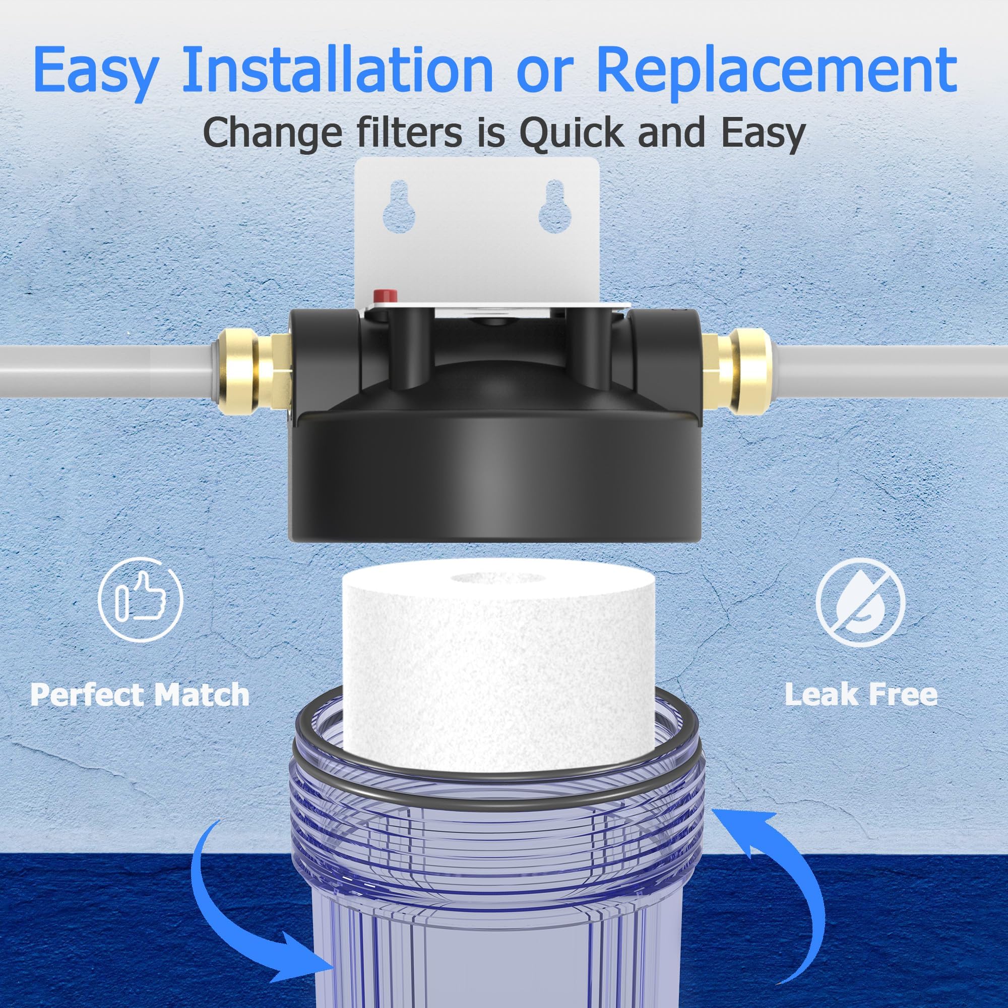 Cartucho de filtro de agua para toda la casa de 5 micras, filtros de sedimentos para agua de pozo, reemplazo universal para cualquier carcasa Silm de 20 pulgadas, cartuchos de 20 x 2.5