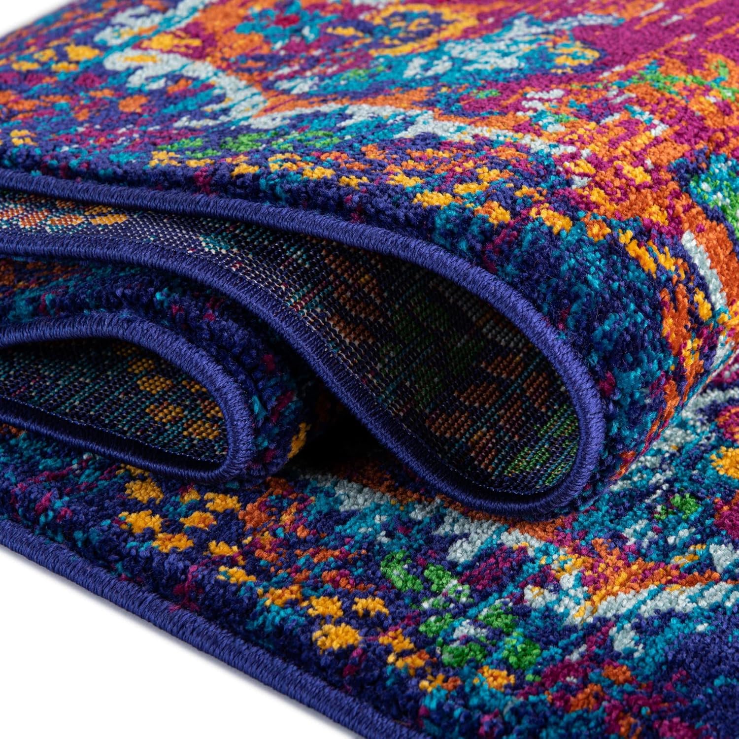Rugs.com Calypso Collection Rug – 6 Ft Runner Fuchsia Medium Rug Perfect for Hallways, Entryways