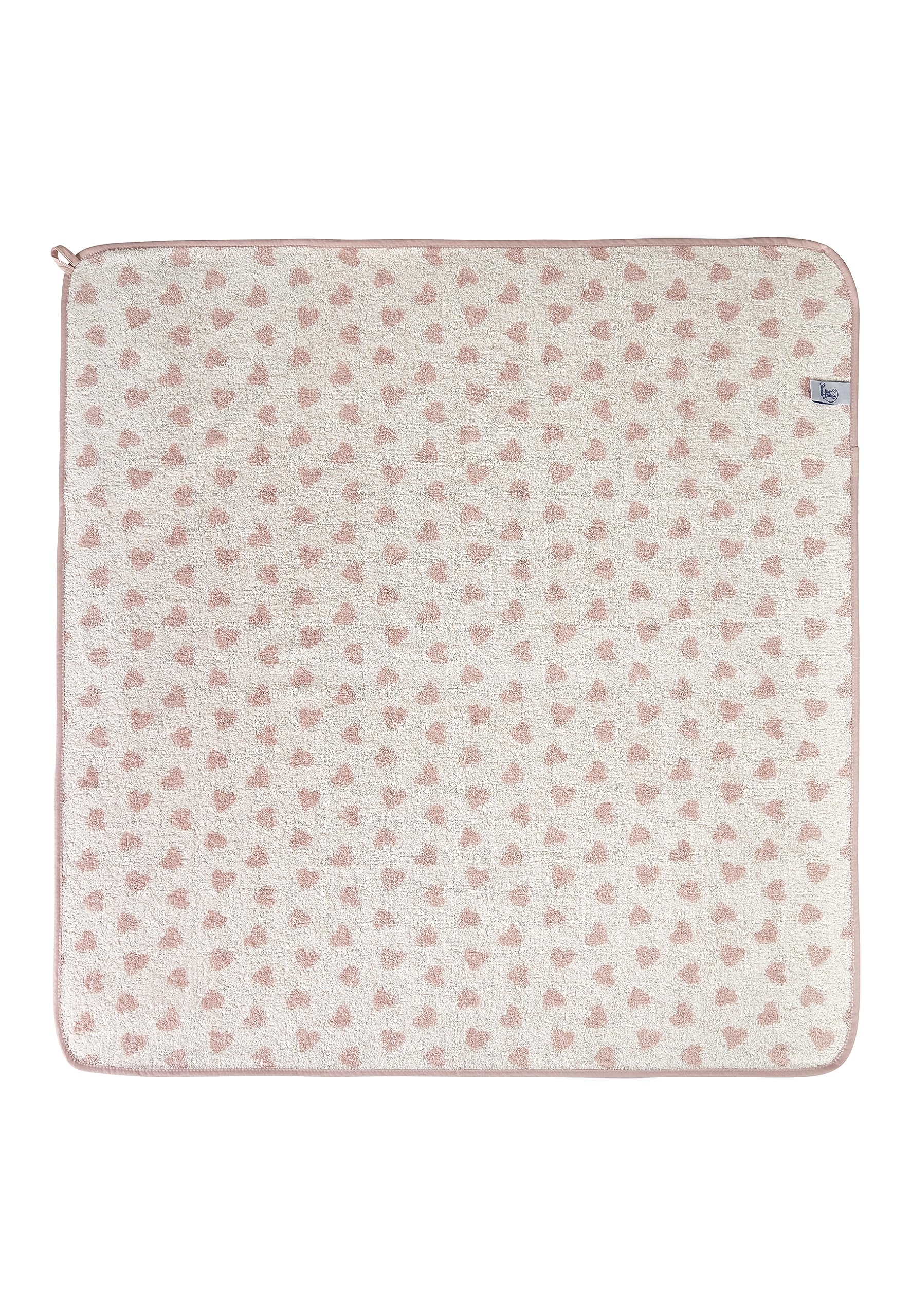 Asciugamano da bagno con cappuccio, 100 x 100 cm, asino Emmi Girl Cuori flora rosa