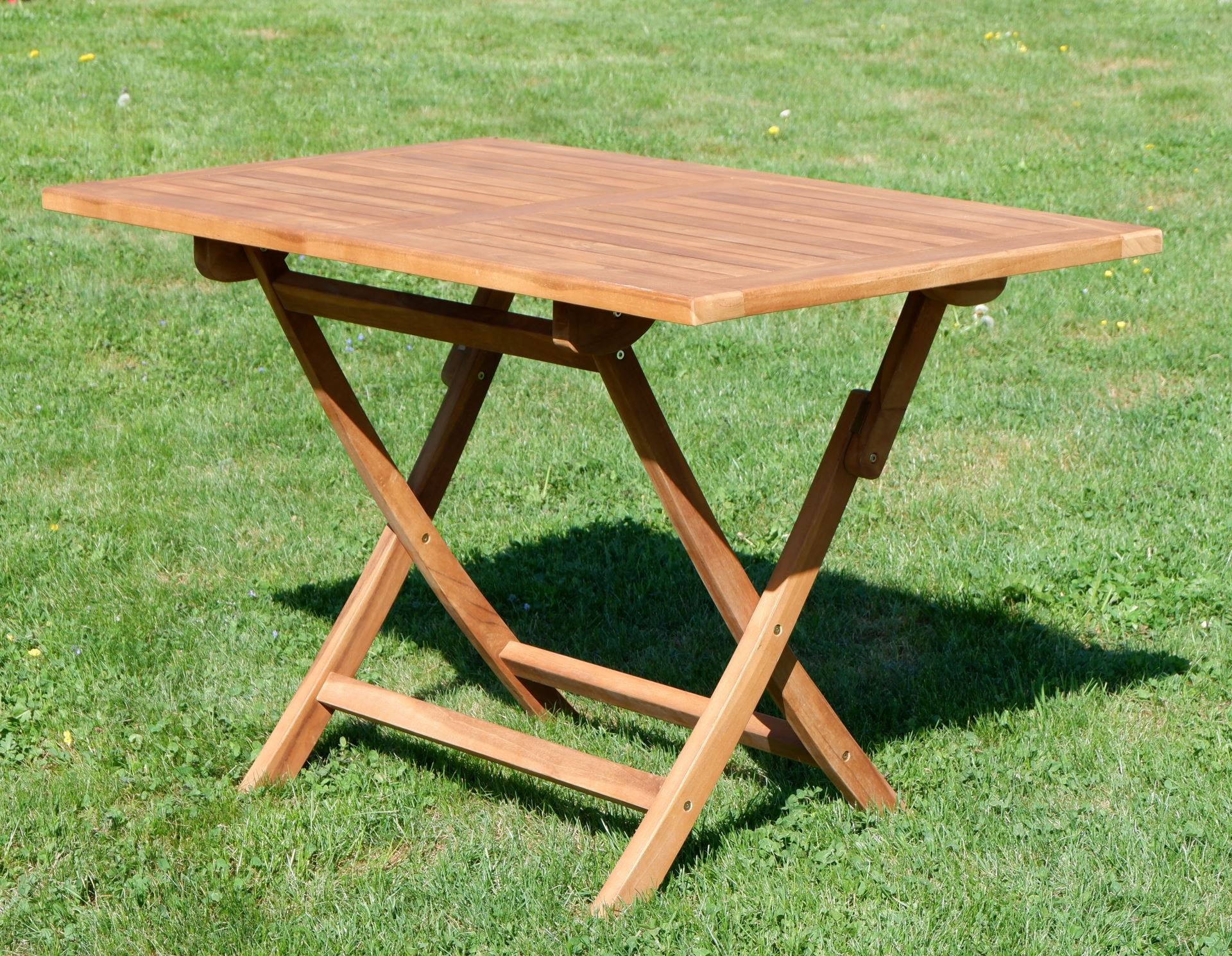 ASS ECHT Teak Holz Teaktisch Klapptisch Holztisch Gartentisch Garten Tisch in verschiedenen Größen zum Klappen von Größe:120x70cm