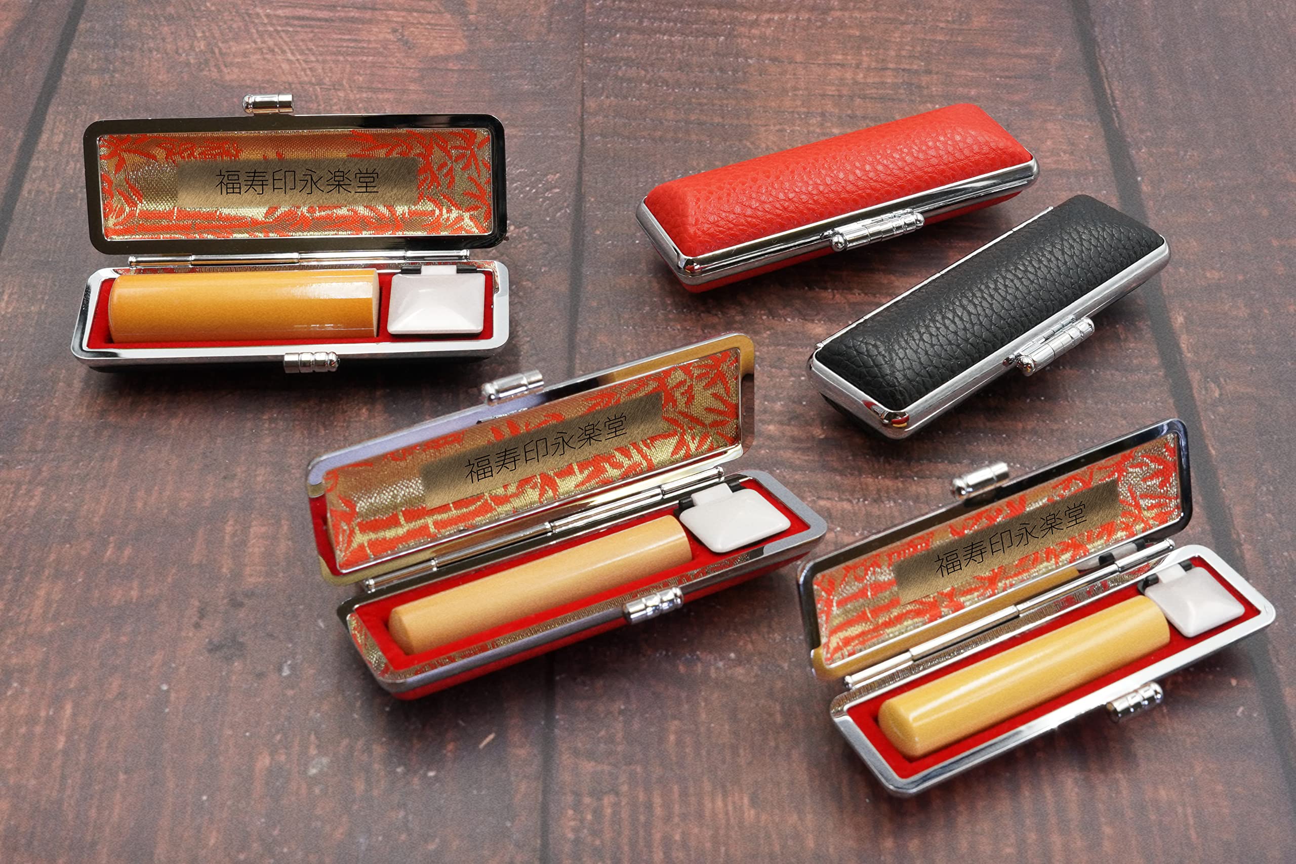 値下げ』認印① 日本の銘木 本柘 大量 専用ケース付 昭和レトロ