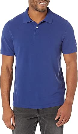 Amazon Essentials Men's Standard Slim-fit Cotton Pique Tipped Polo