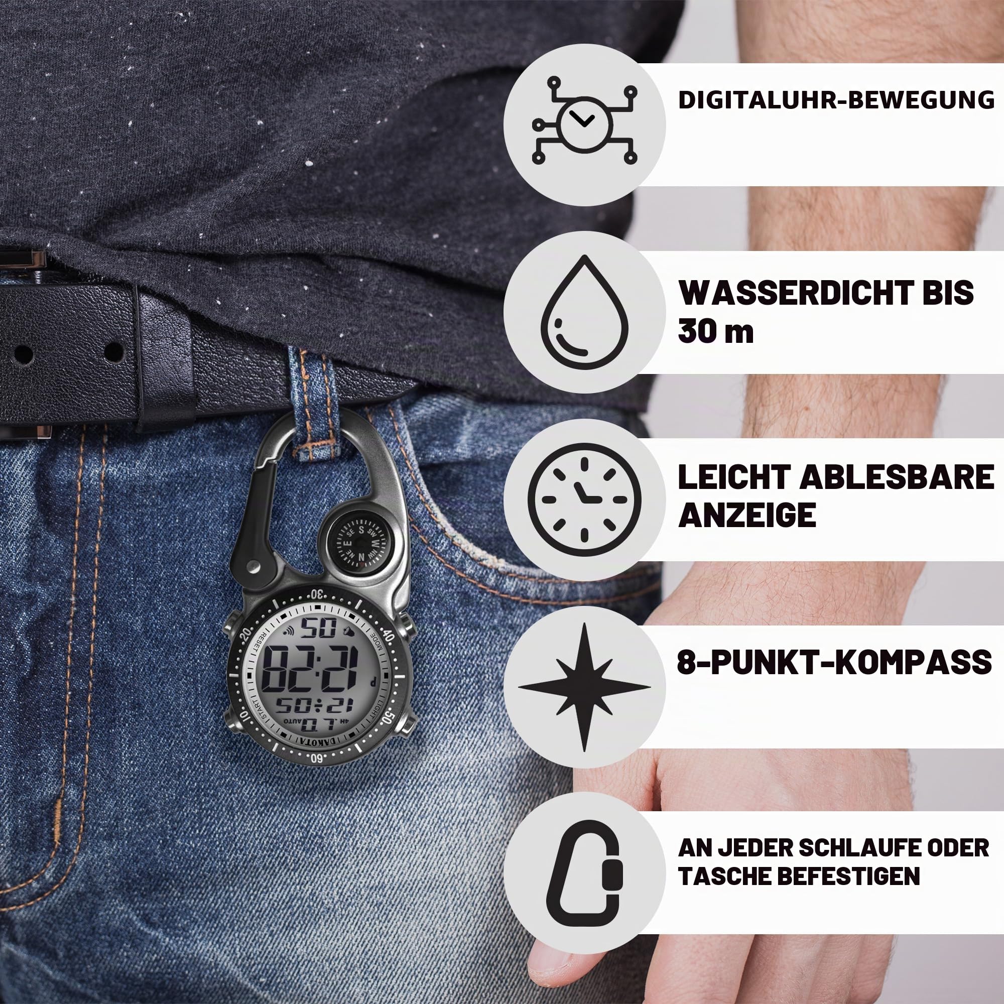 Dakota Watches Company, Digitale Uhr zum Anklippen