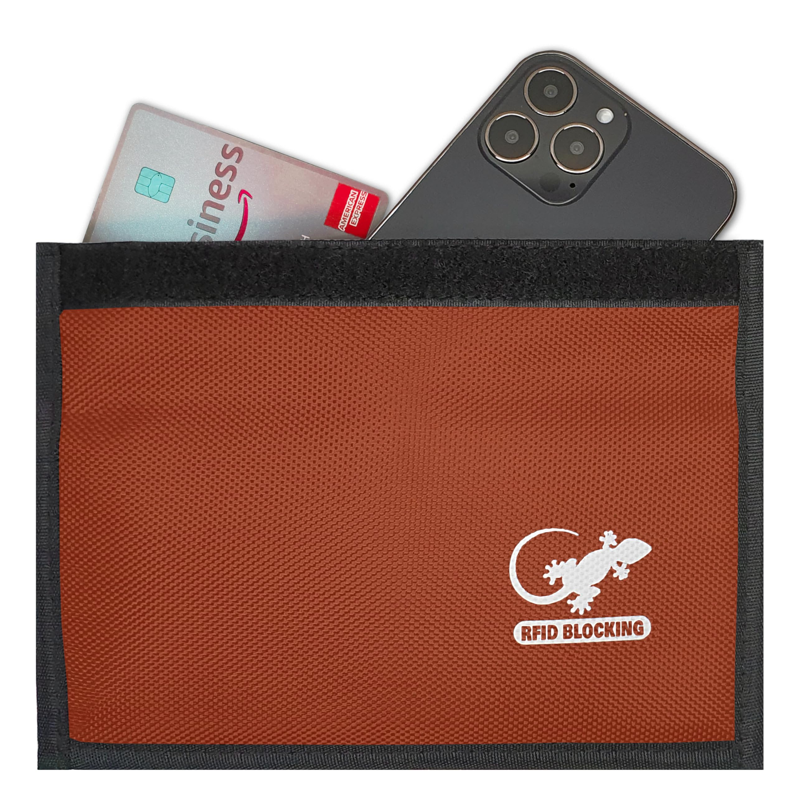 Faraday Bag Anti-Tracking GPS RFID Car Key Signal Blocker Wallet Shielding Pouch Protective Case for Cell Phone Car Key FOB, Data Privacy, Electronic Device Security (ORANGE - NYLON)